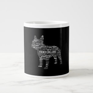 Taza De Café Gigante Palabras de Bulldog francés para describir mi fran