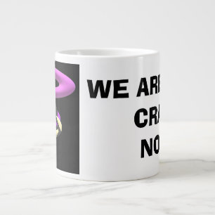 Taza De Café Gigante Palabras de mensajes locos con arte moderno negro 