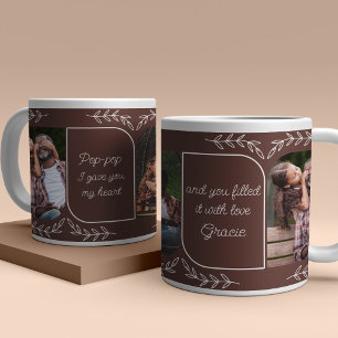 Taza De Café Gigante Palabras personalizadas de amor para Pop-pop 3 Fot