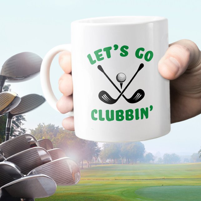 Taza De Café Gigante Palo de golf divertido Club de golf moderno Deport (Golfer Funny Golf Club Modern Sports Black Green Giant Coffee Mug)