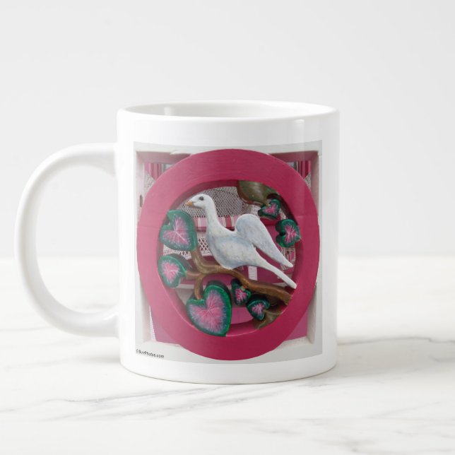Taza De Café Gigante Paloma blanca en rosado - Viñedo de Martha (Izquierda)