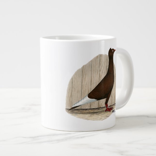 Taza De Café Gigante Paloma de capucha roja volante (Derecha)