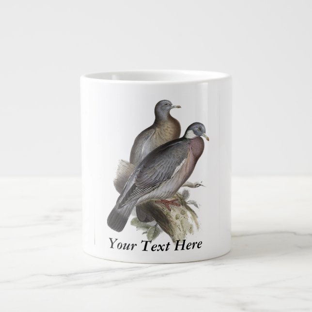 Taza De Café Gigante Paloma de madera (Frente)