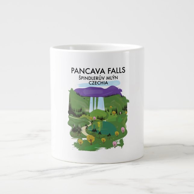 Taza De Café Gigante Pancava Falls Špindlerův Mlýn, puesto de viaje de  (Frente)