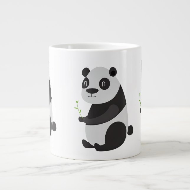 Taza De Café Gigante Panda comiendo brotes de bambú (Frente)