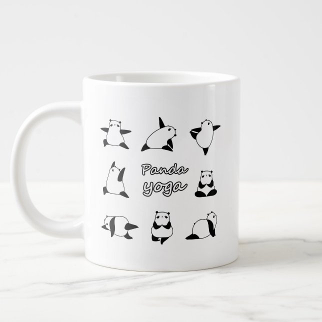 Taza De Café Gigante PANDA YOGA, Yoga de animales, oso Panda (Izquierda)