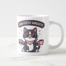 Taza De Café Gigante Paño de gato genial sarcástico regalo para amantes