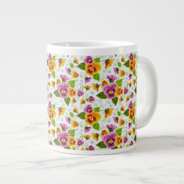 Taza De Café Gigante Pansies
