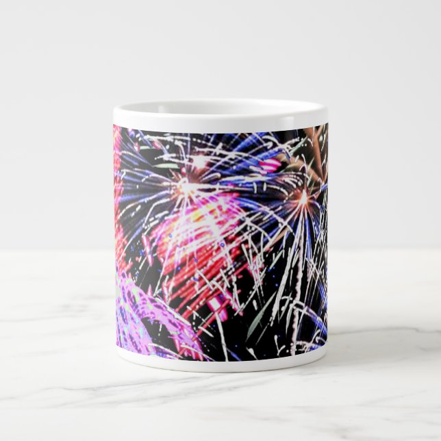 Taza De Café Gigante Pantalla de fuegos artificiales (Frente)