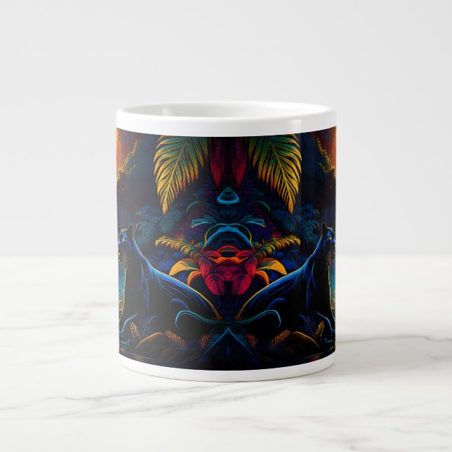 Taza De Café Gigante Pantera junto a una cascada (Frente)