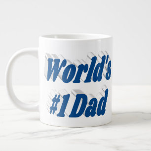 Taza De Café Gigante Papa azul mar mitad texto