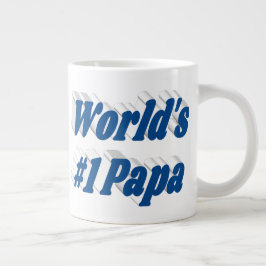 Taza De Café Gigante Papá con el medio de texto azul del mar fango de c