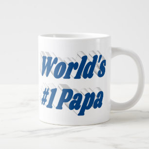 Taza De Café Gigante Papá con el medio de texto azul del mar fango de c
