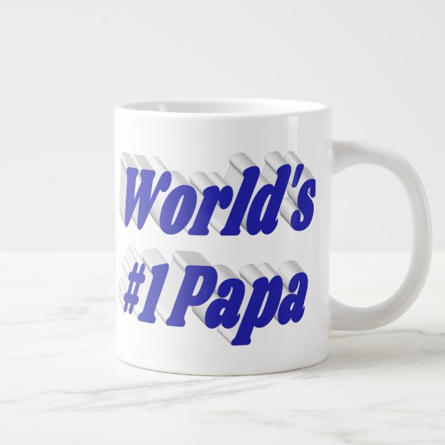 Taza De Café Gigante Papá con medio texto azul (Derecha)