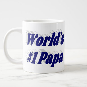Taza De Café Gigante Papá con medio texto azul oscuro
