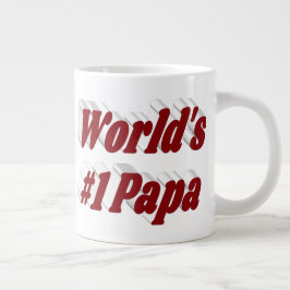 Taza De Café Gigante Papá con medio texto en burdeos, fango de café gig