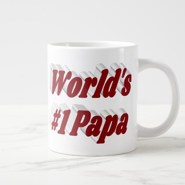 Taza De Café Gigante Papá con medio texto en burdeos, fango de café gig (Derecha)