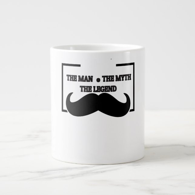 Taza De Café Gigante Papa El hombre el mito de la leyenda (Frente)