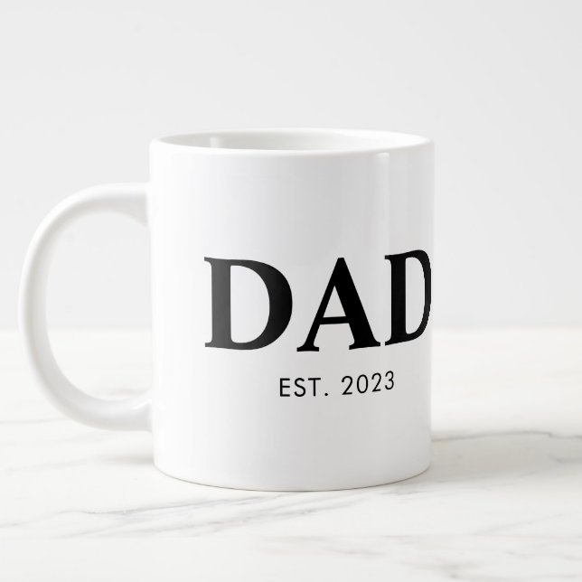 Taza De Café Gigante Papá Estableció Texto Simple Año Mínimo (Izquierda)