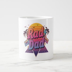 Taza De Café Gigante Papá Genial – Estilo Neon Retro 80 para Padres Gen