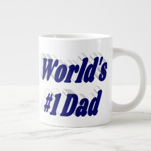 Taza De Café Gigante Papá mitad azul oscuro