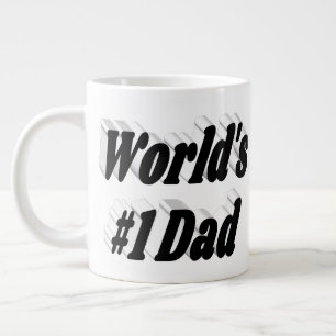 Taza De Café Gigante Papá mitad de texto negro fango café gigante