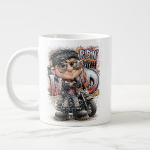 Taza De Café Gigante Papá Motociclista Motorizado