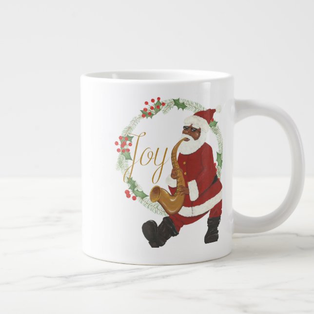 Taza De Café Gigante Papá Noel afroamericano (Derecha)
