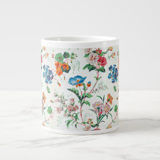 Taza De Café Gigante Papel pintado antiguo floral Francia 1830