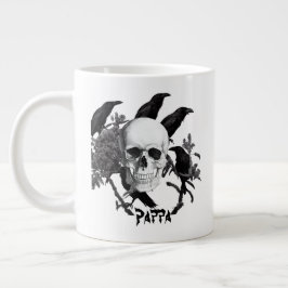 Taza De Café Gigante Pappa Skull Y Crows Halloween Jumbo Mug