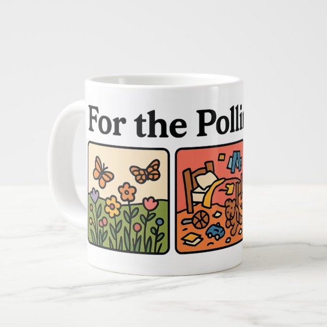 Taza De Café Gigante Para Los Polinizadores (Izquierda)