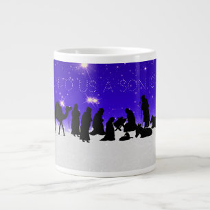 Taza De Café Gigante Para Unto Us a un hijo le dan natividad en un