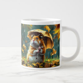 Taza De Café Gigante Paraguas de Hamster y Leaf