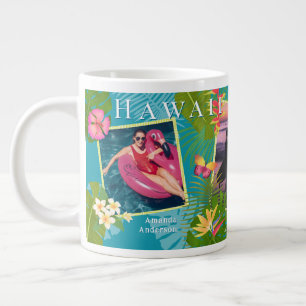 Taza De Café Gigante Paraíso tropical Recuerdos de viaje Verde azulados