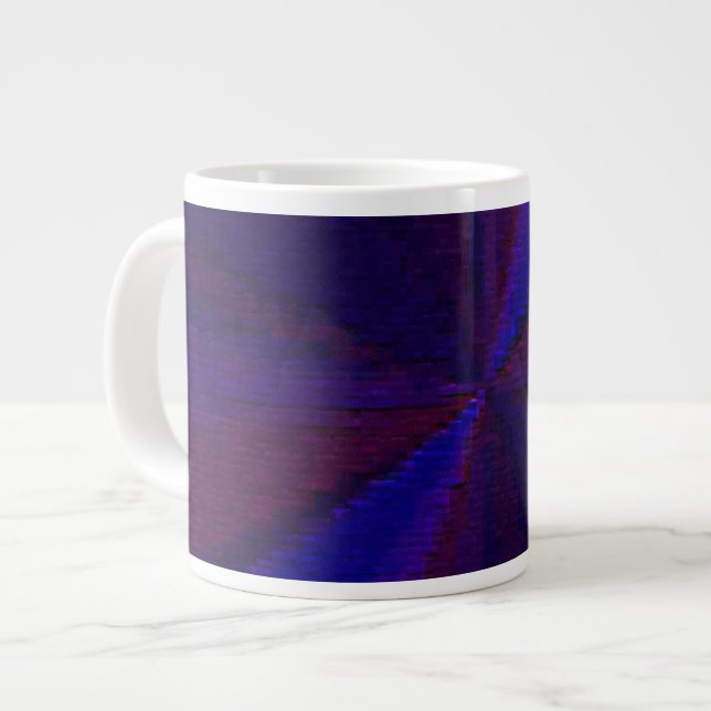 Taza De Café Gigante Parche de degradado circular de azul a púrpura (Izquierda)