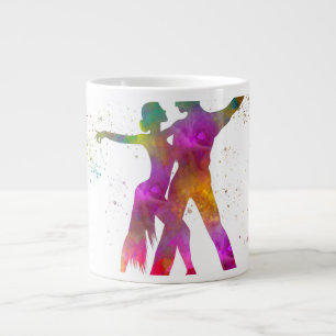 Taza De Café Gigante Pareja de baile en acuarela