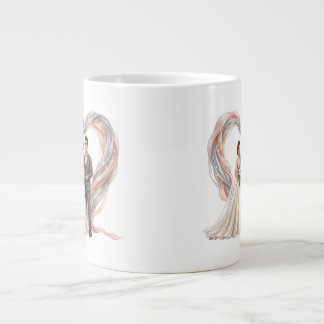 Taza De Café Gigante Pareja de dibujos animados románticos con forma de