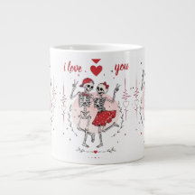Pareja de esqueletos divertidos enamorados