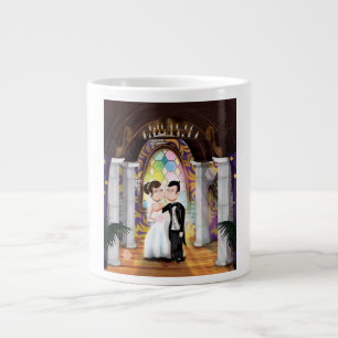 Taza De Café Gigante Pareja de recién casados en la iglesia