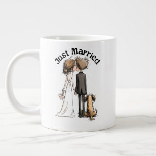 Taza De Café Gigante Pareja recién casada con perro – Boda caprichosa I