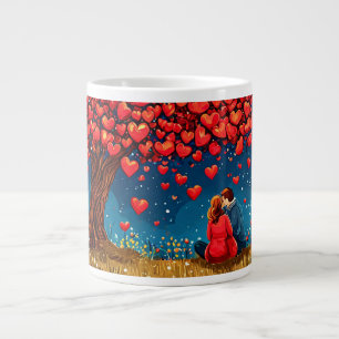 Taza De Café Gigante Pareja sentada bajo un árbol