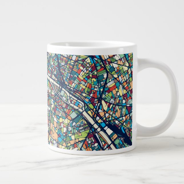 Taza De Café Gigante París Francia| Mapa colorido (Derecha)