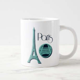 Taza De Café Gigante París Verde azulado