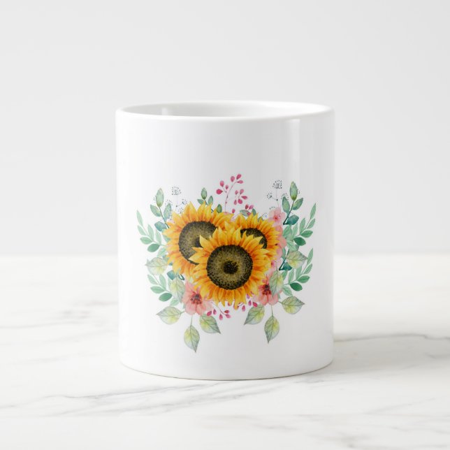 Taza De Café Gigante Paro de café de girasol (Frente)