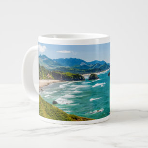 Taza De Café Gigante Parque Estatal Ecola, Oregón. Panorama del Crecie