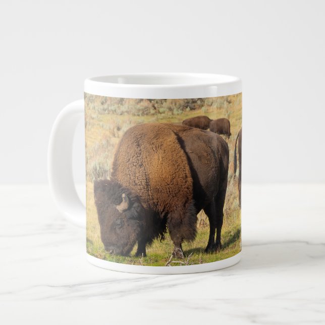 Taza De Café Gigante Parque nacional de Lamar Valley Bison Yellowstone (Izquierda)
