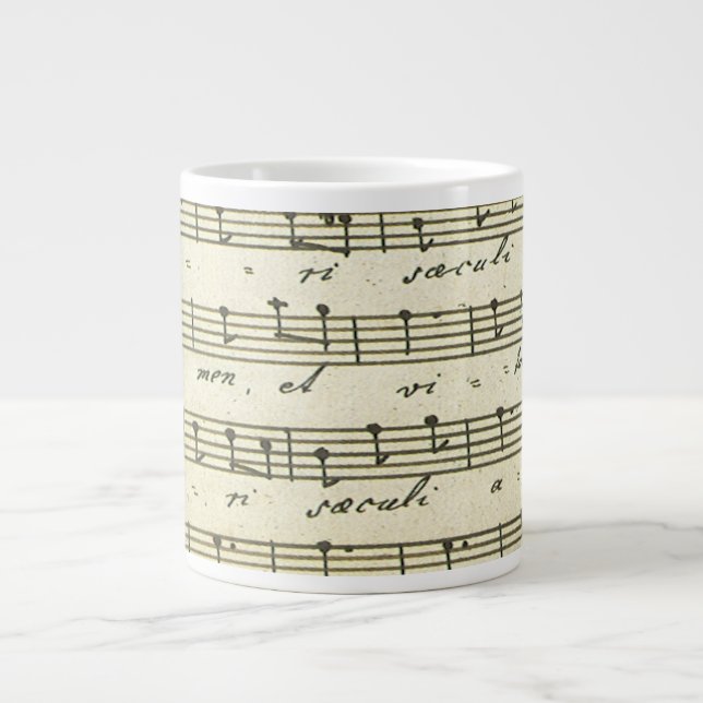 Taza De Café Gigante Partitura musical antigua, partitura musical antig (Frente)