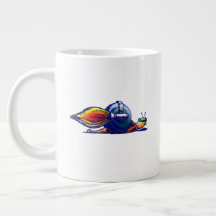 Taza De Café Gigante Paseo en Jetpack del Caracol Cohete