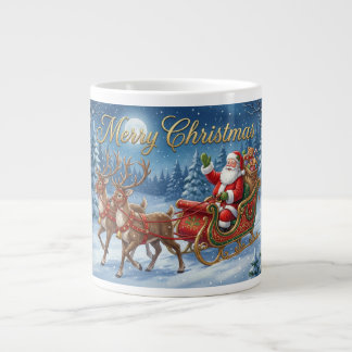 Taza De Café Gigante Paseo en Trineo Nevado de Santa