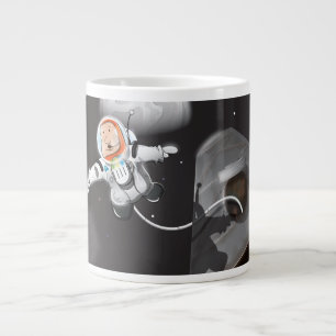Taza De Café Gigante Paseo espacial de astronauta fuera de la cápsula